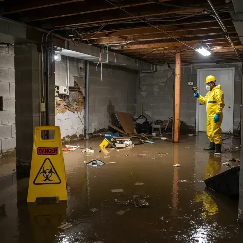 Flooded Basement Electrical Hazard in Leland Grove, IL Property